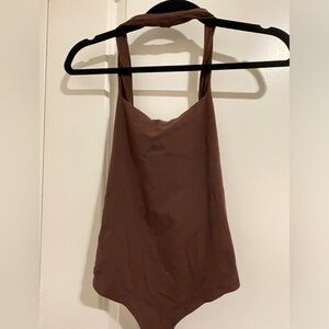 Dynamite halter brown bodysuit
